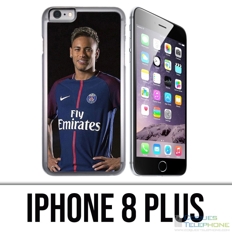 Custodia per iPhone 8 Plus - Neymar Psg Cartoon