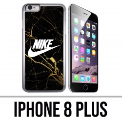 Coque iPhone 8 PLUS - Nike Logo Gold Marbre