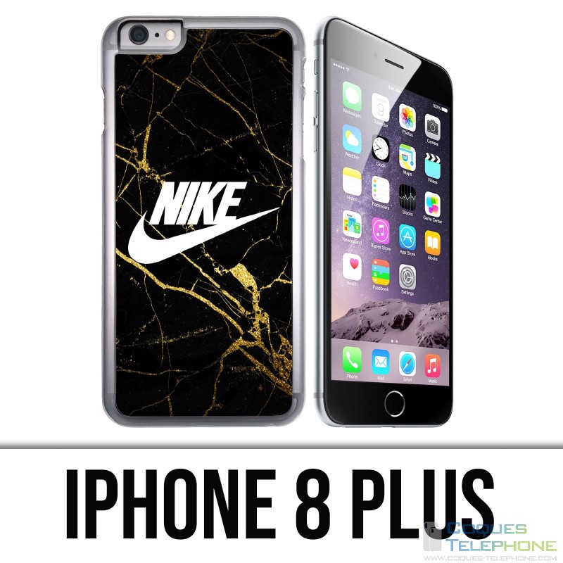 IPhone 8 Plus Case - Nike Logo Gold Marble