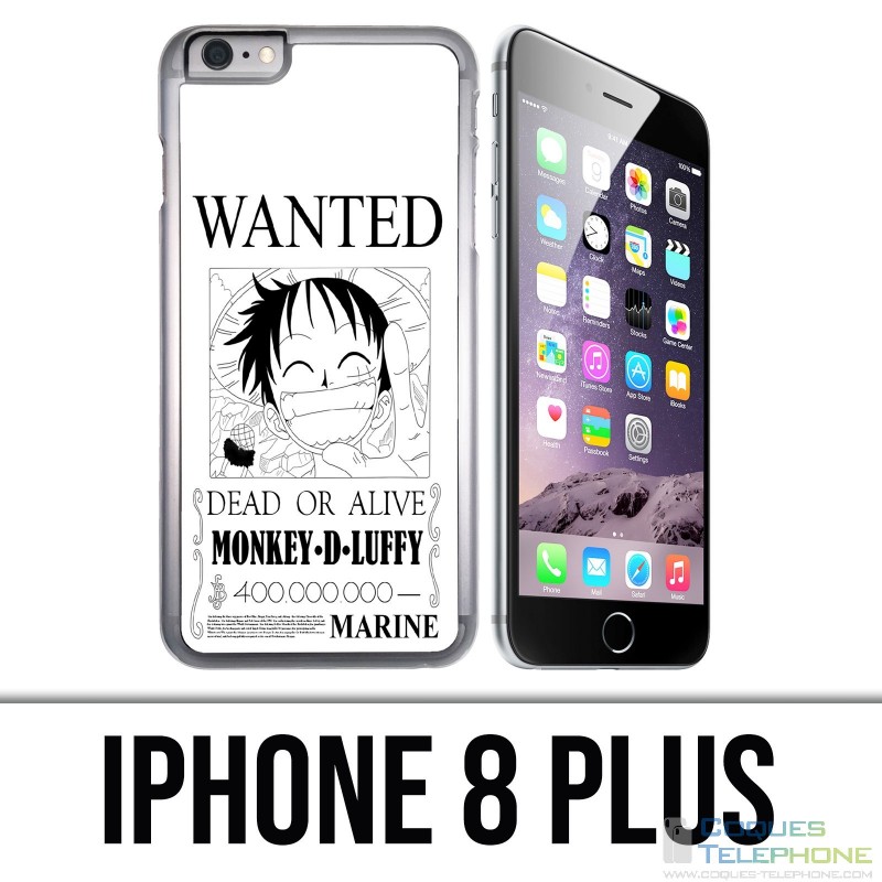 Custodia per iPhone 8 Plus - One Piece Wanted Luffy