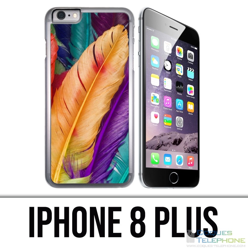 Coque iPhone 8 Plus - Plumes