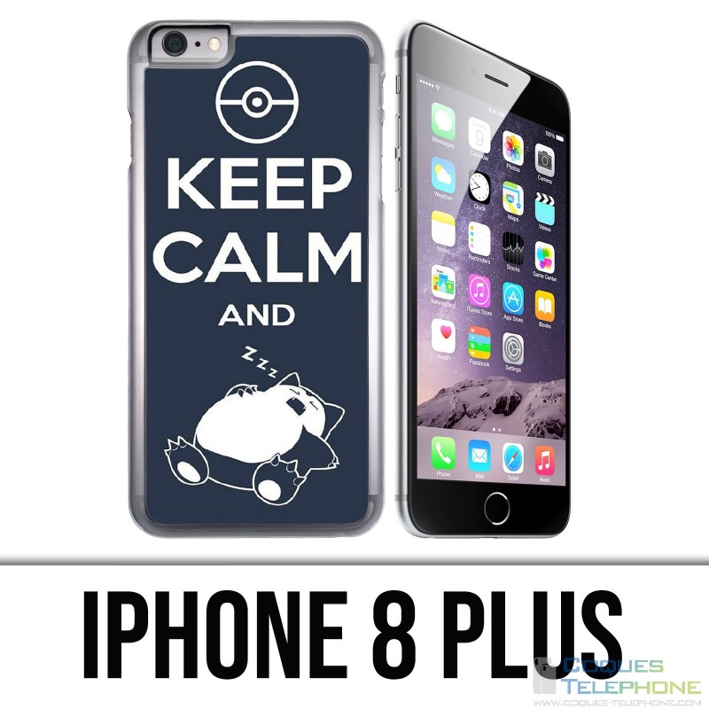 Funda iPhone 8 Plus - Pokemon Ronflex Keep Calm