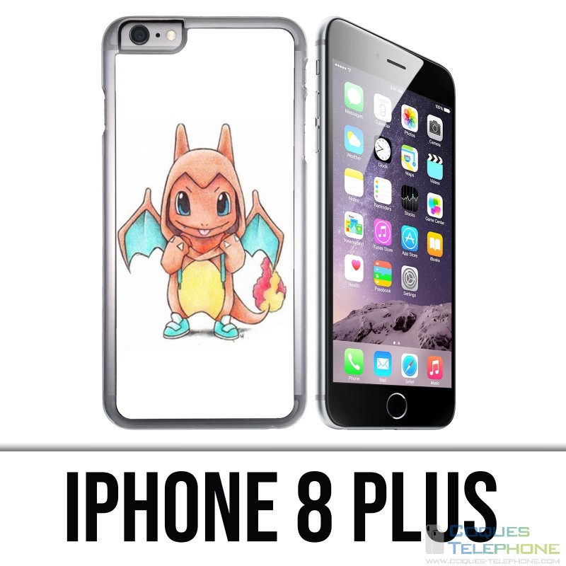 Coque iPhone 8 PLUS - Pokémon Bébé Salameche