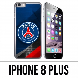 Custodia per iPhone 8 Plus - Logo PSG in metallo cromato
