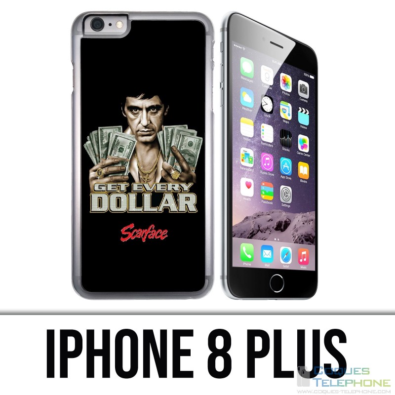 Coque iPhone 8 PLUS - Scarface Get Dollars