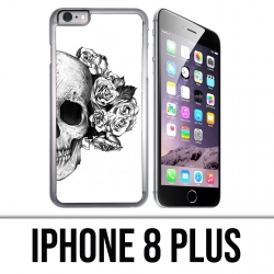 IPhone 8 Plus Case - Skull Head Roses Black White