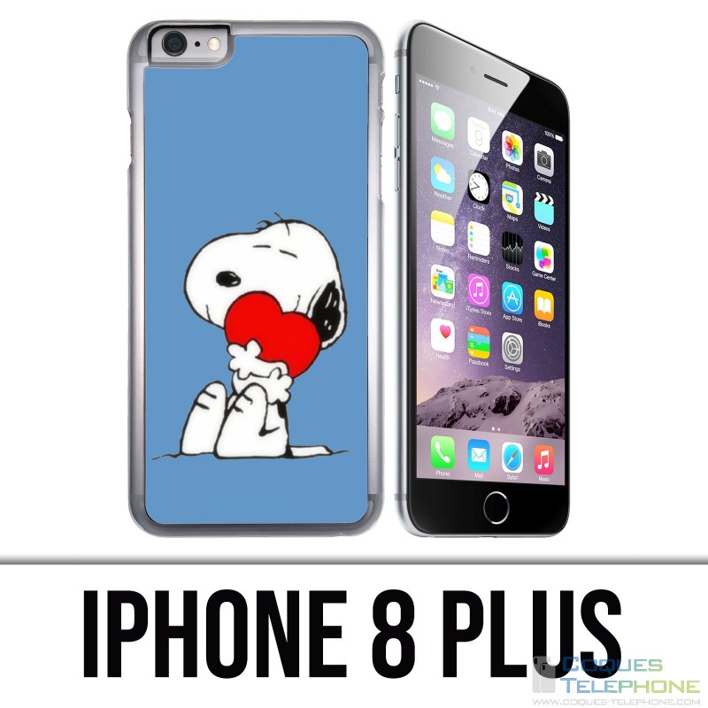 Coque iPhone 8 PLUS - Snoopy Coeur