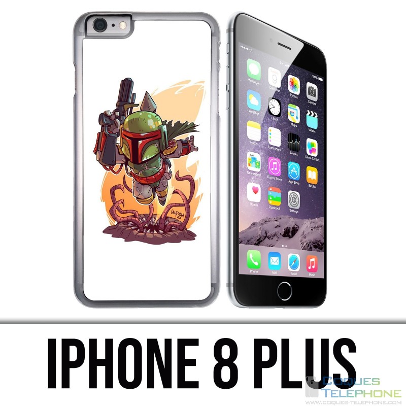 Funda iPhone 8 Plus - Star Wars Boba Fett Cartoon