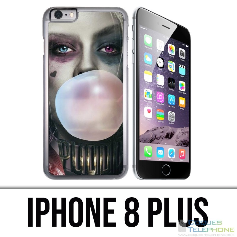 Coque iPhone 8 PLUS - Suicide Squad Harley Quinn Bubble Gum