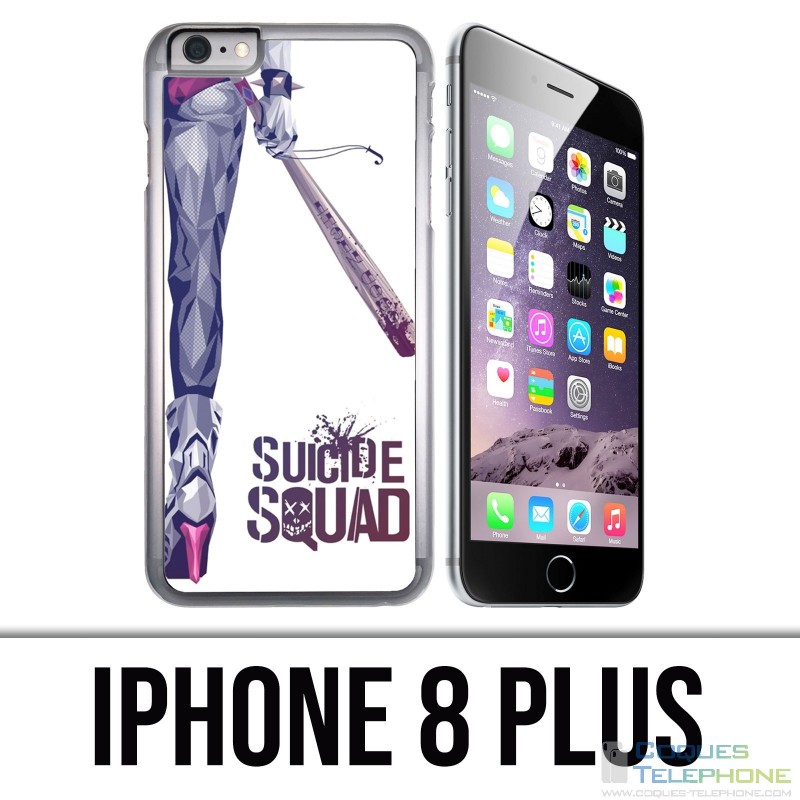 Coque iPhone 8 PLUS - Suicide Squad Jambe Harley Quinn
