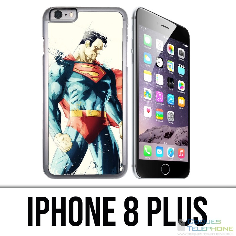 Coque iPhone 8 PLUS - Superman Paintart