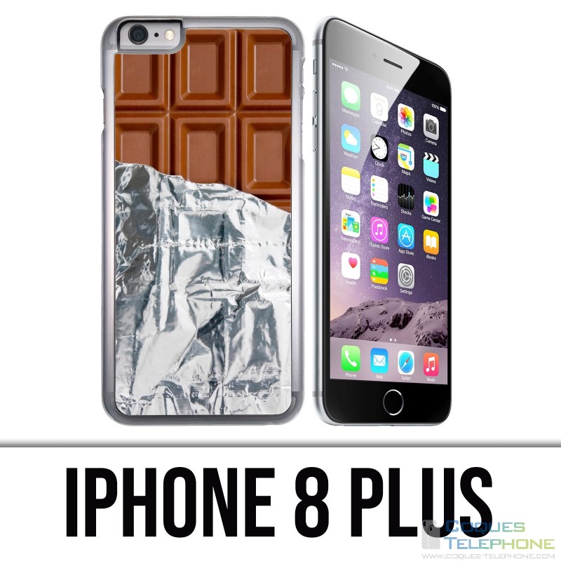 Coque iPhone 8 Plus - Tablette Chocolat Alu