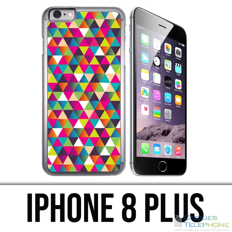 Coque iPhone 8 PLUS - Triangle Multicolore