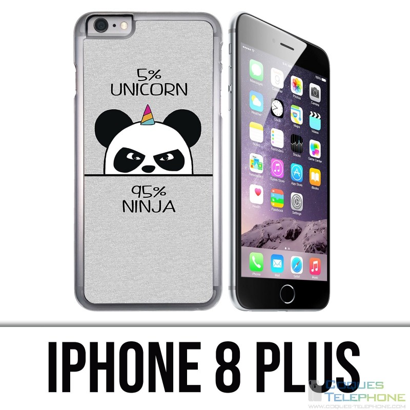 Coque iPhone 8 Plus - Unicorn Ninja Panda Licorne