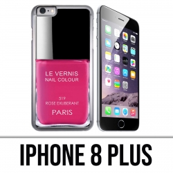Coque iPhone 8 Plus - Vernis Paris Rose
