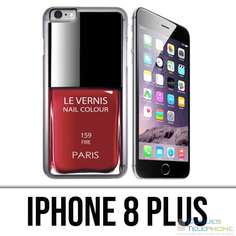 Custodia per iPhone 8 Plus - Vernice rossa Parigi