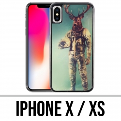 Coque iPhone X / XS - Animal Astronaute Cerf