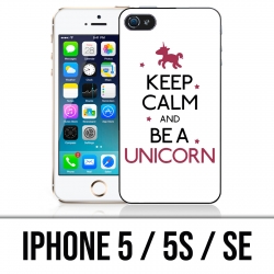 Custodia per iPhone 5 / 5S / SE - Mantieni l'unicorno unicorno calmo