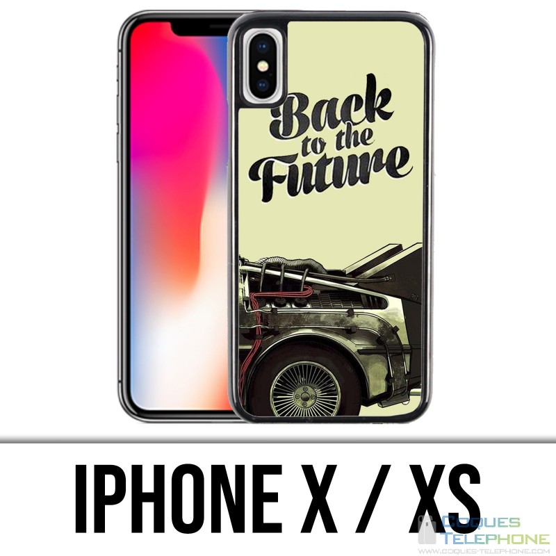 Coque iPhone X / XS - Back To The Future Delorean