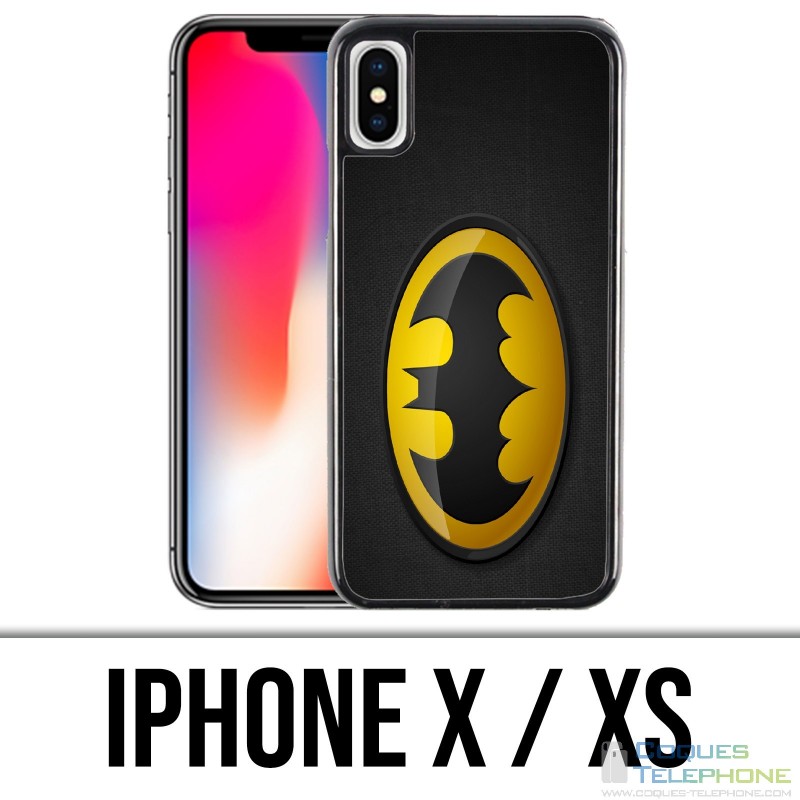 X / XS iPhone Case - Batman Logo Classic Yellow Black