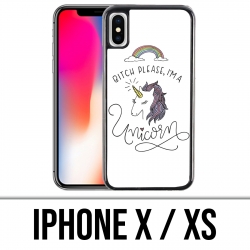 Funda iPhone X / XS - Perra Por favor Unicornio Unicornio