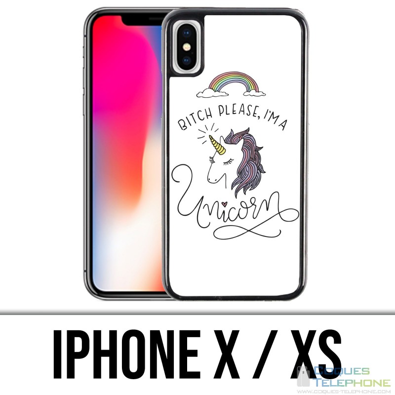 Funda iPhone X / XS - Perra Por favor Unicornio Unicornio