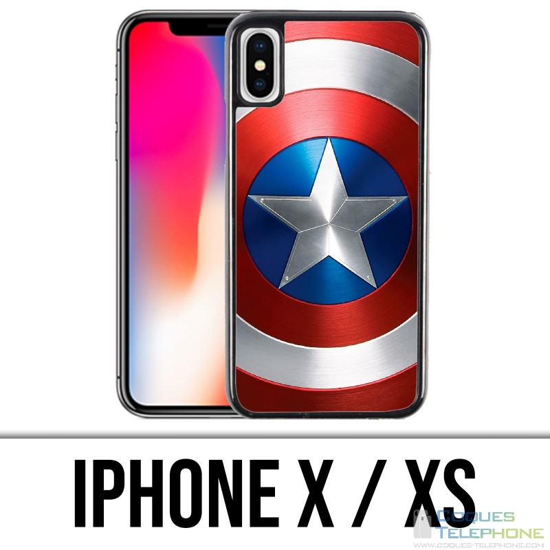 Coque iPhone X / XS - Bouclier Captain America Avengers