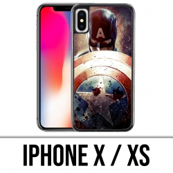 Coque iPhone X / XS - Captain America Grunge Avengers