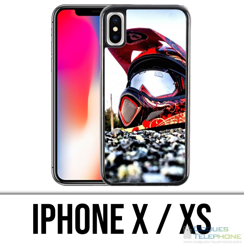 Funda para iPhone X / XS - Casco Moto Cross