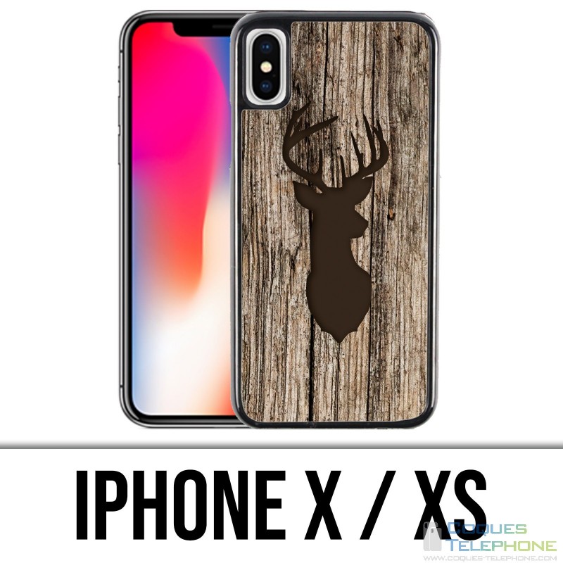 X / XS iPhone Fall - Rotwild-hölzerner Vogel