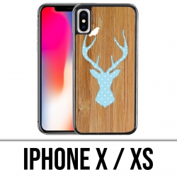 Coque iPhone X / XS - Cerf Bois
