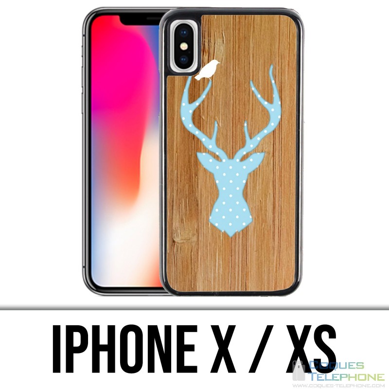 Custodia per iPhone X / XS - Cervo di legno