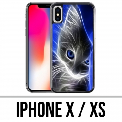 X / XS iPhone Fall - Katzen-blaue Augen