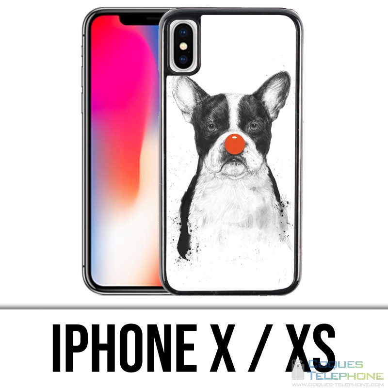 X / XS iPhone Case - Dog Bulldog Clown
