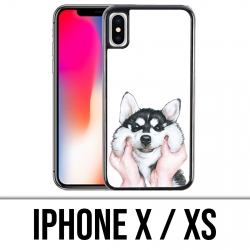 Custodia per iPhone X / XS - Dog Husky Cheeks