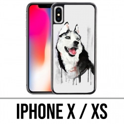 Custodia per iPhone X / XS - Husky Splash Dog