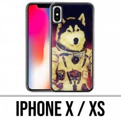 Coque iPhone X / XS - Chien Jusky Astronaute