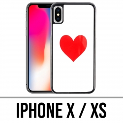 Coque iPhone X / XS - Coeur Rouge