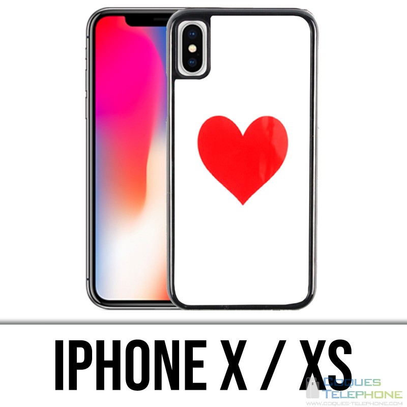 Coque iPhone X / XS - Coeur Rouge