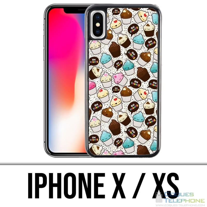 Coque iPhone X / XS - Cupcake Kawaii