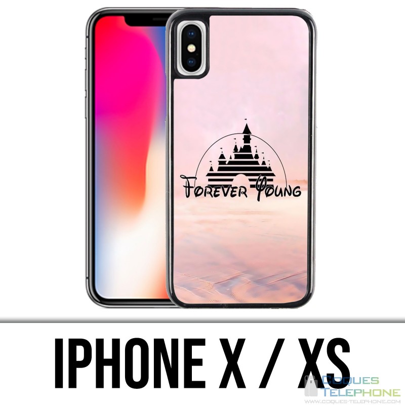 Coque iPhone X / XS - Disney Forver Young Illustration
