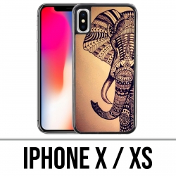 X / XS iPhone Case - Vintage Aztec Elephant
