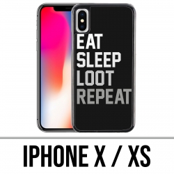 Funda iPhone X / XS - Repetición Eat Sleep Loot