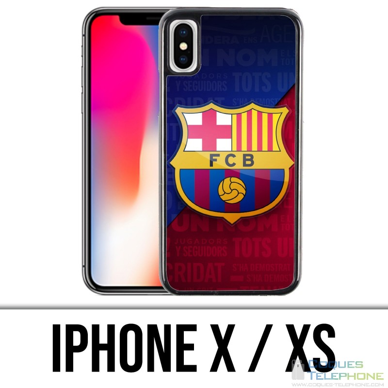 Custodia per iPhone X / XS - Logo Football Fc Barcelona