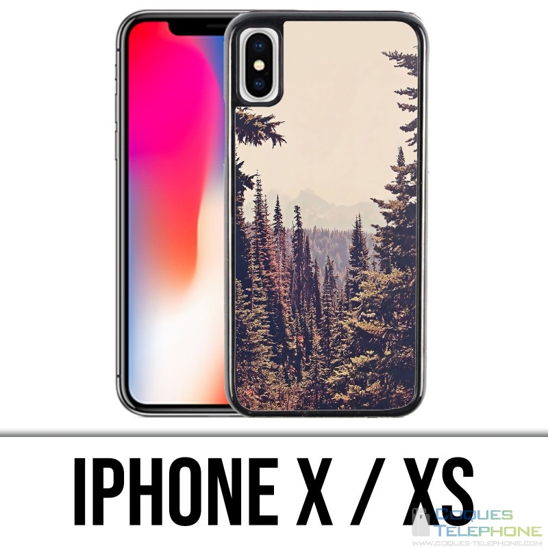 Coque iPhone X / XS - Foret Sapins