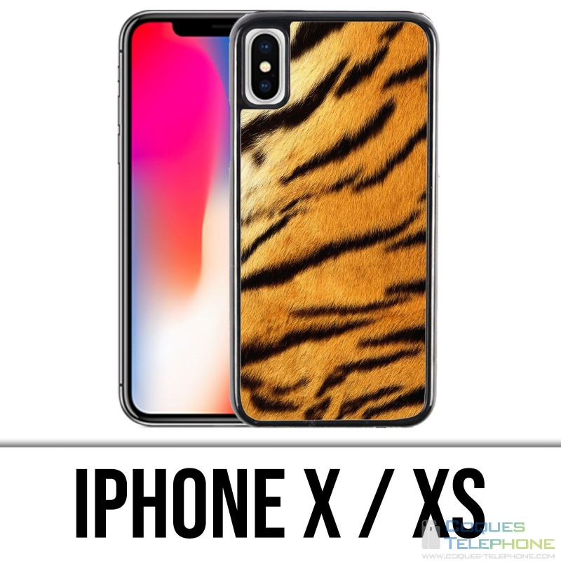 Custodia per iPhone X / XS - Pelliccia di tigre