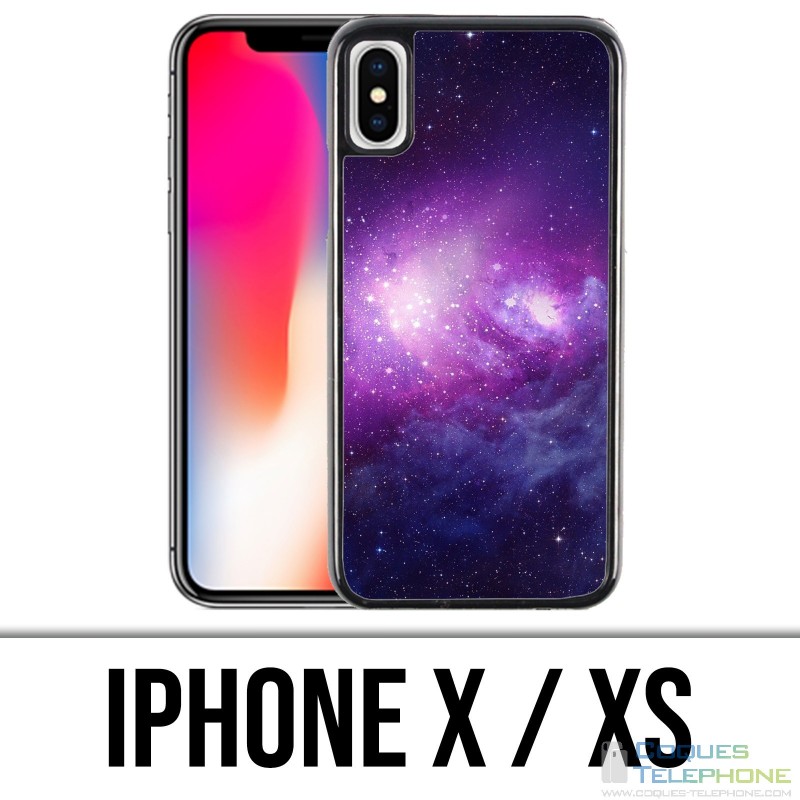 Coque iPhone X / XS - Galaxie Violet