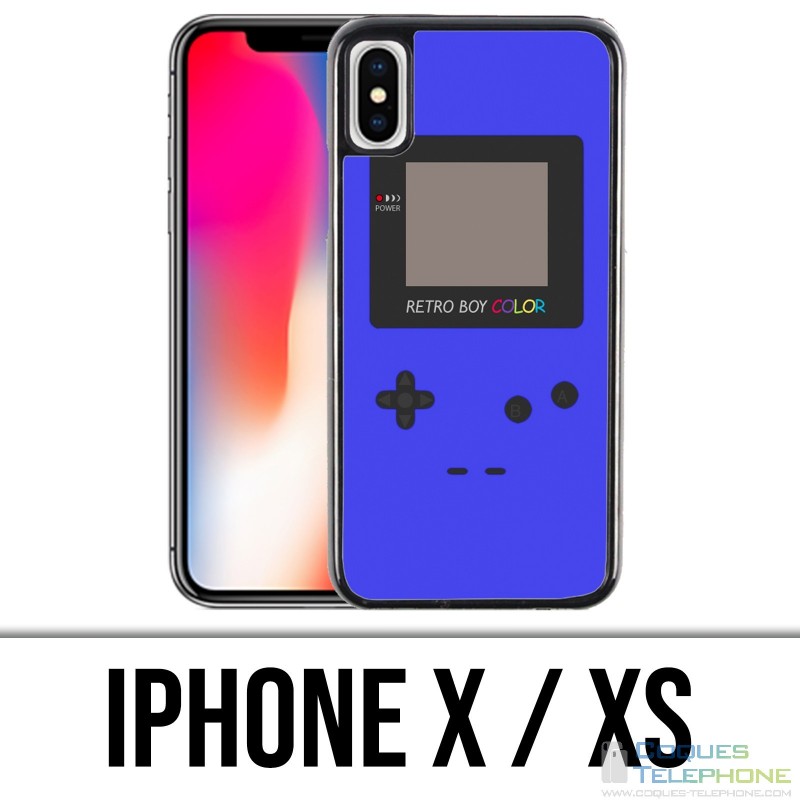 Funda iPhone X / XS - Game Boy Color Azul