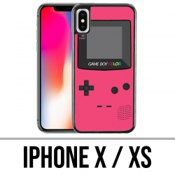 Coque iPhone X / XS - Game Boy Color Rose