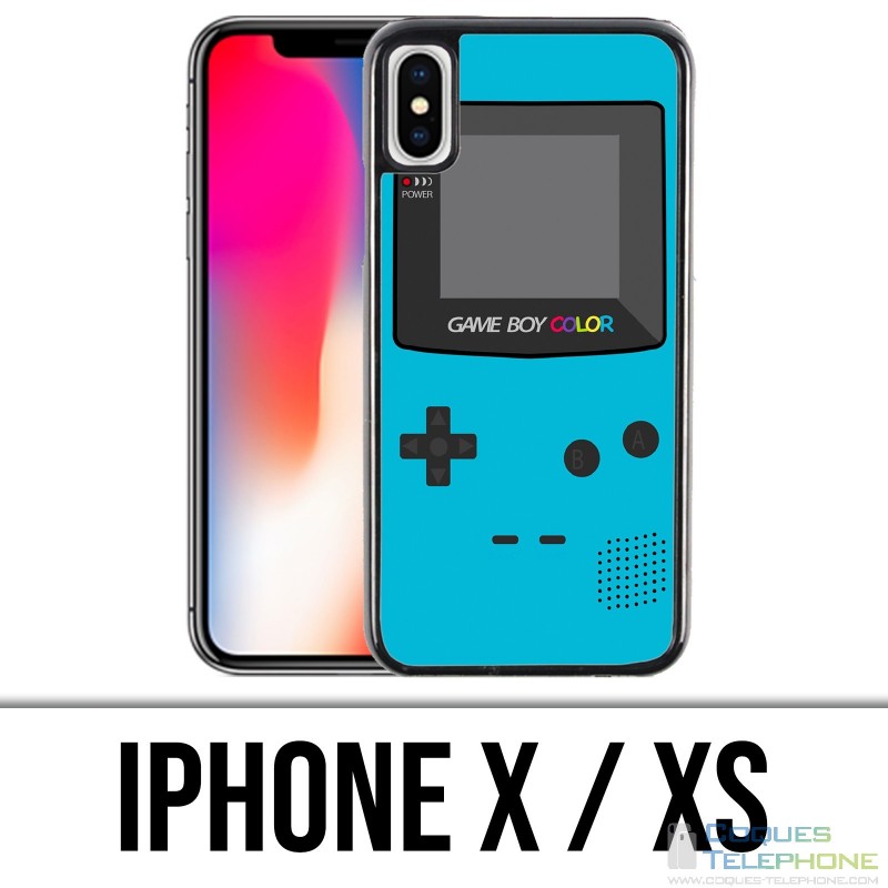 Coque iPhone X / XS - Game Boy Color Turquoise